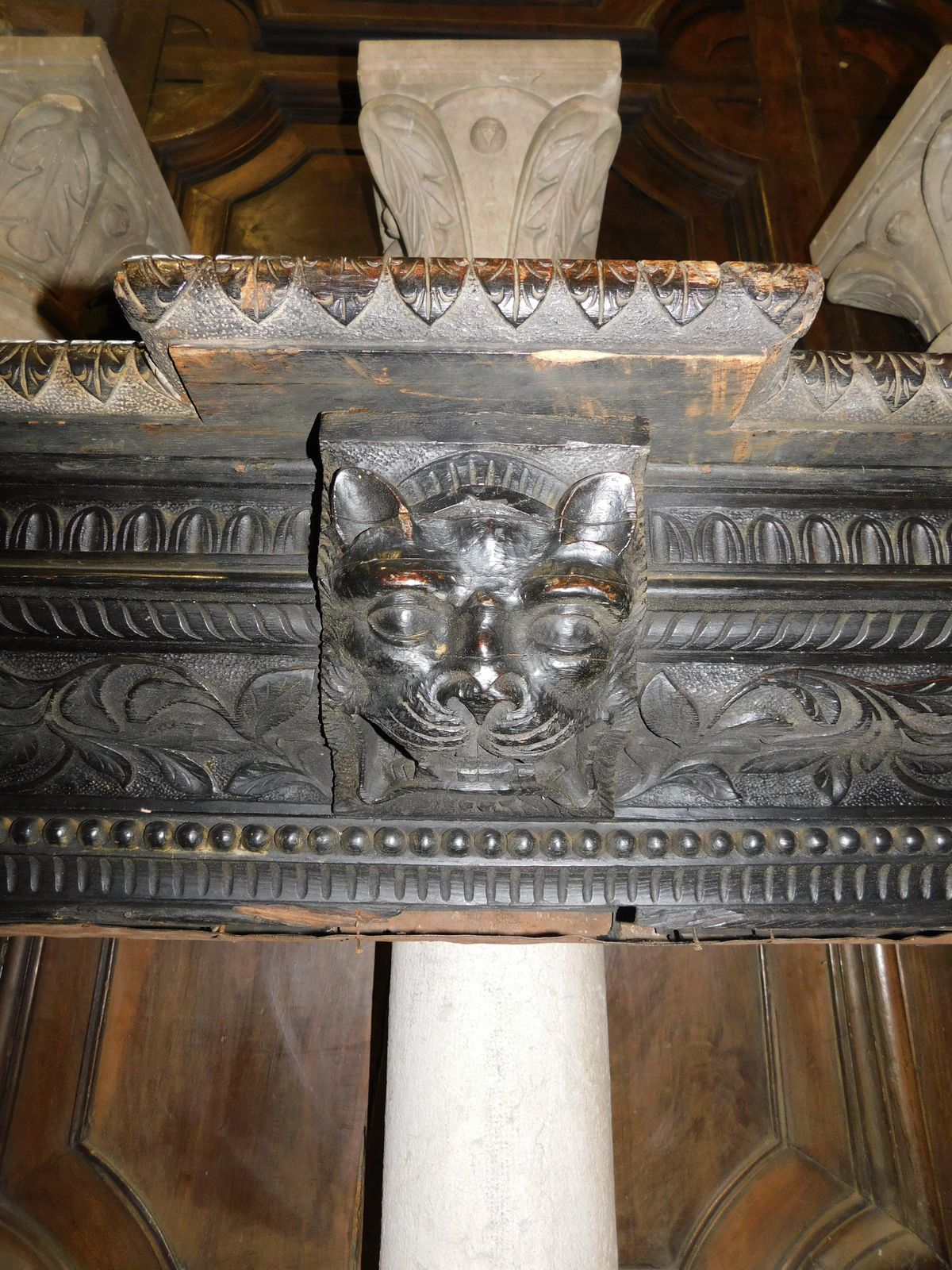 Mantle Fireplace In Solid Wood, Carved And Ebonized, Italy photo vinterior