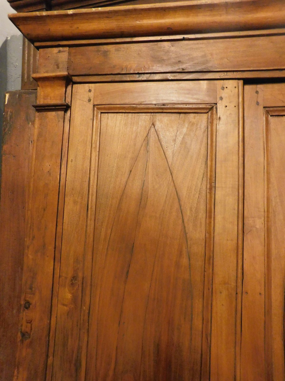 Double Leaf Door, In Poplar Wood With Carved Panels And Frame, Italy photo vinterior