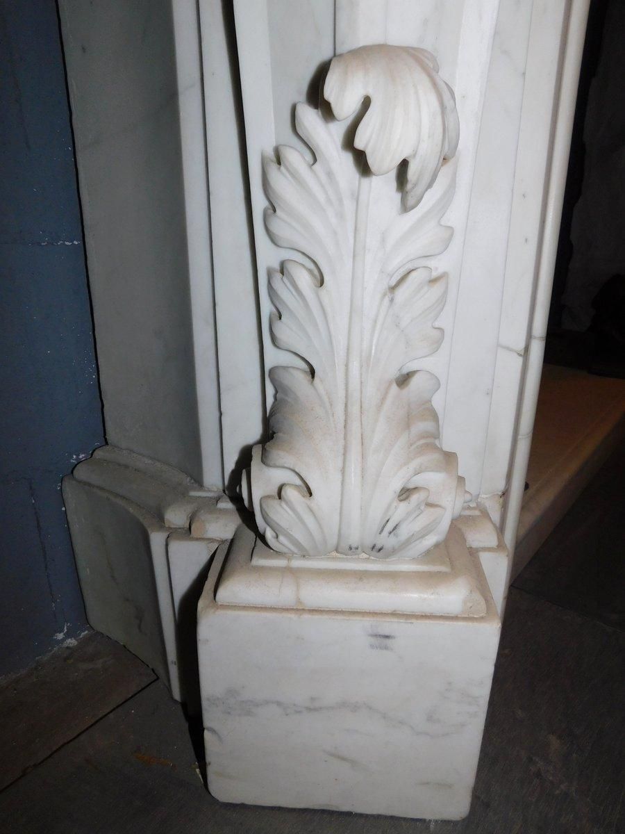 Majestic Statuary Fireplace In White Carrara Marble, Richly Carved, France photo 17254.0