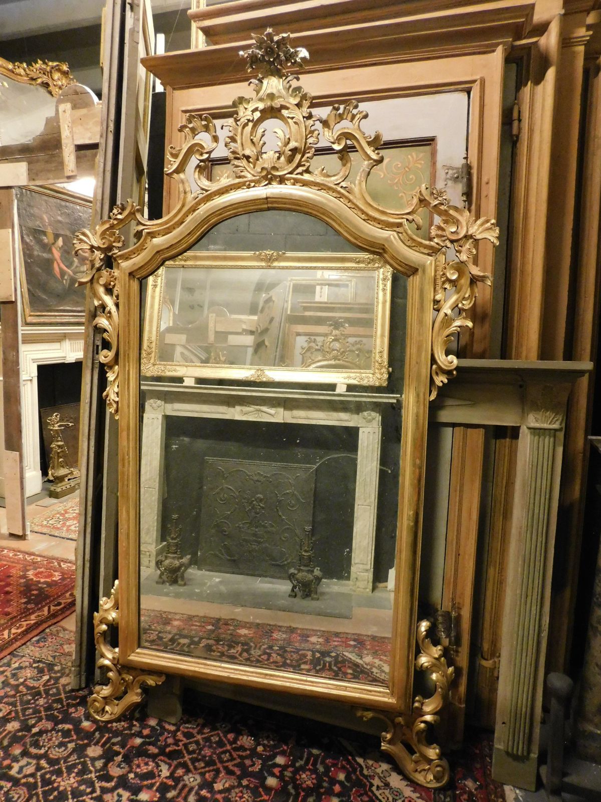 Richly Carved And Gilded Wooden Mirror, Italy photo furniture