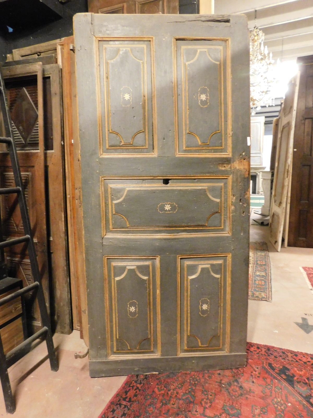 Single Leaf Door In Lacquered And Painted Wood, Italy photo Home Fixtures