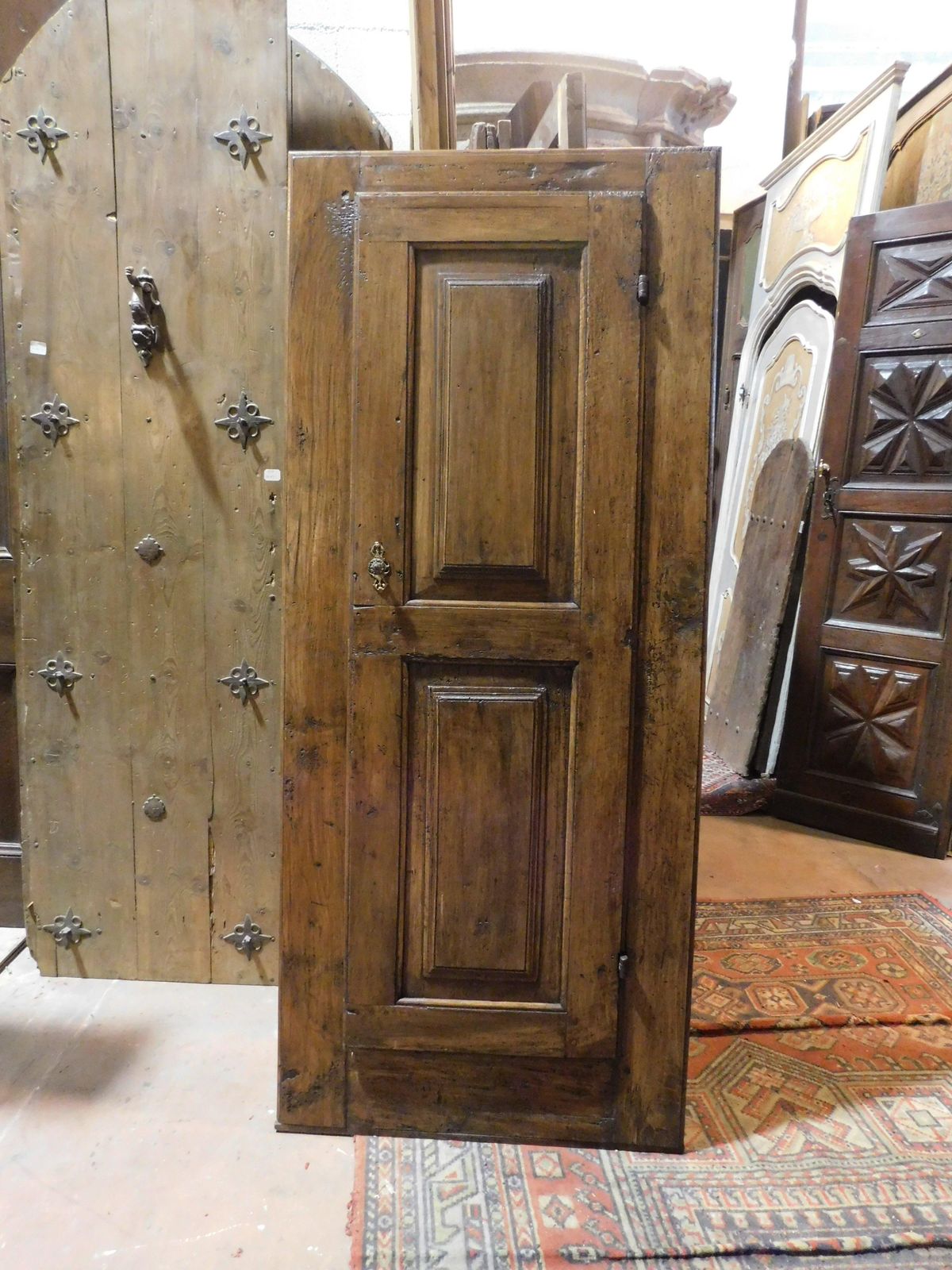Wall Cabinet, Single Door Placard Carved In Walnut, Italy photo Furniture