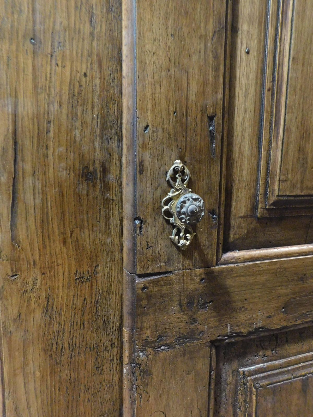 Wall Cabinet, Single Door Placard Carved In Walnut, Italy photo vintage