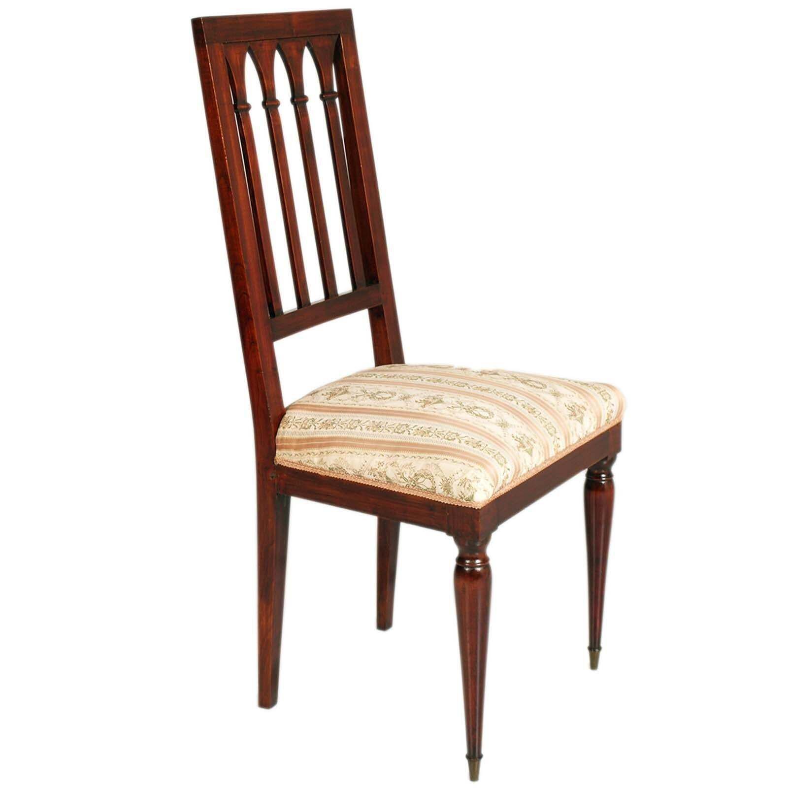 Eight French Gothic Style Chairs , Mahogany 1940s , Charles Dudouyt Attributed photo furniture