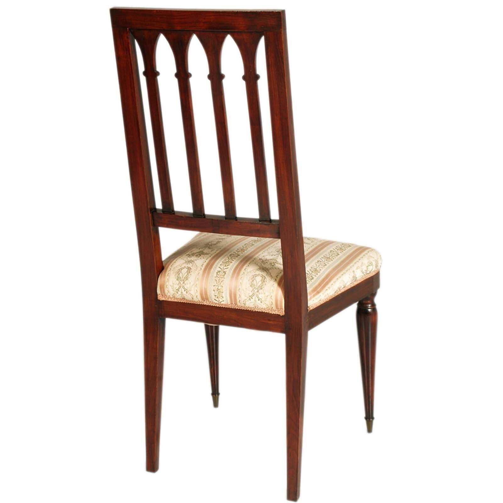 Eight French Gothic Style Chairs , Mahogany 1940s , Charles Dudouyt Attributed photo 1646.0