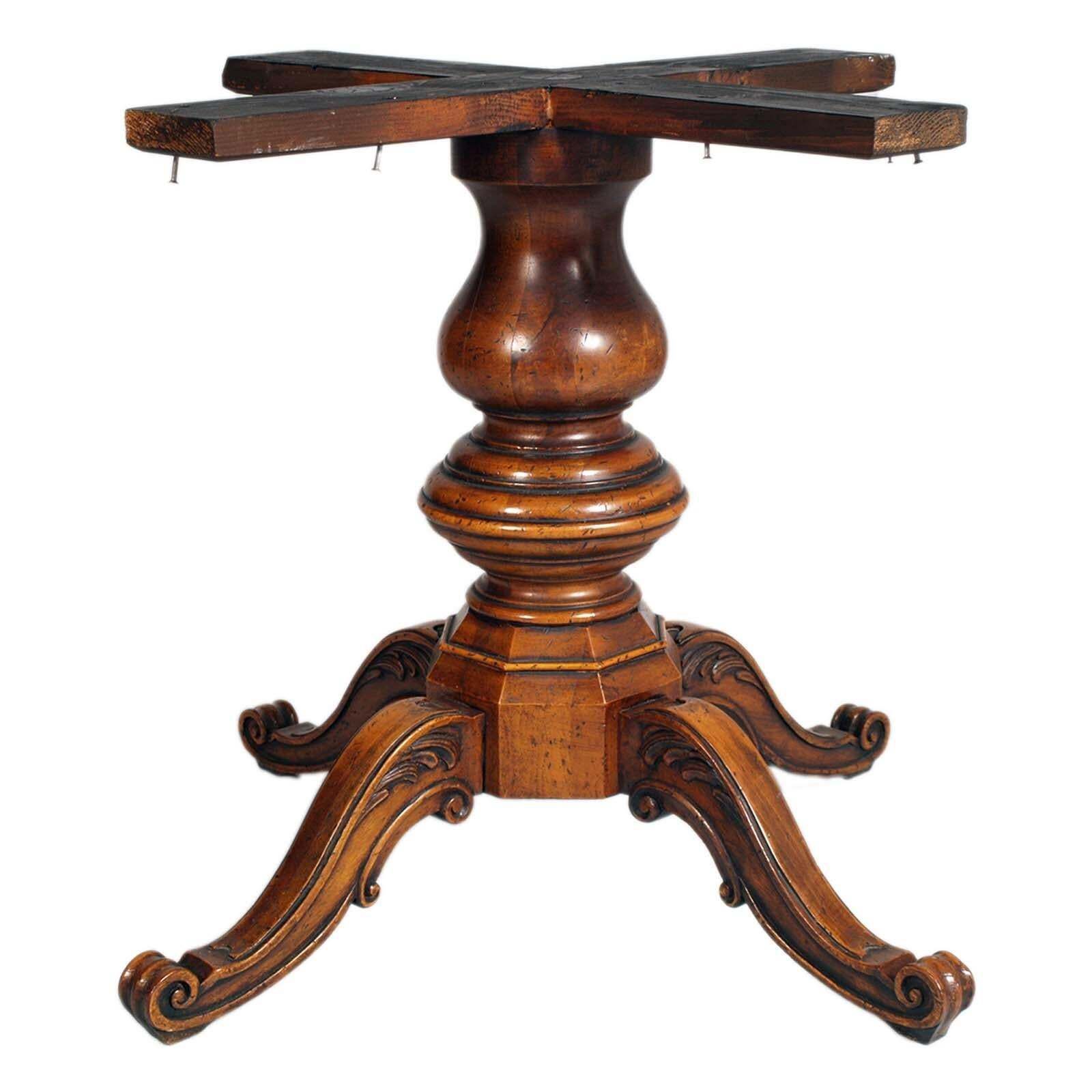 Round Baroque Table Mid 1900s Top In Ferrarese Walnut Root And Central Inlay photo Furniture
