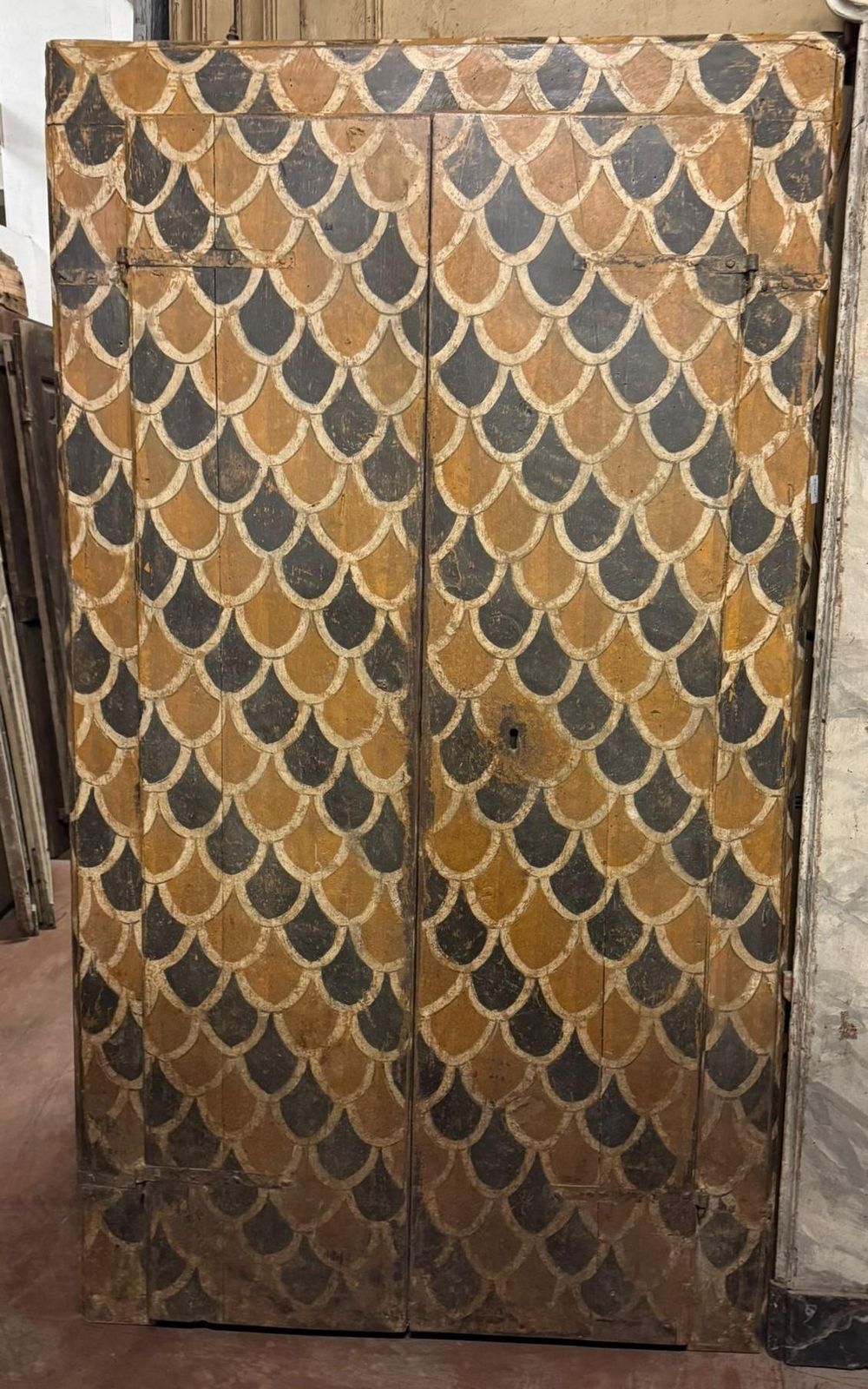 Wall Cabinet, Placard, Cupboard In Lacquered And Painted Wood Tapestry, Italy photo vinterior