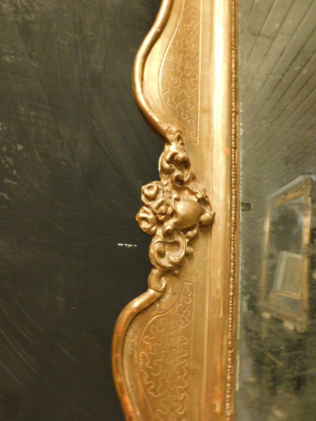 Lacquered And Gilded Wooden Mirror, Carved, Italy photo vinterior