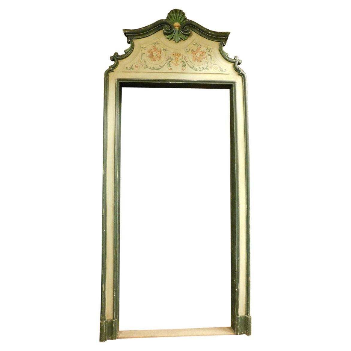 Portal Frame In Lacquered Wood With Floral And Leaf Paintings, Italy