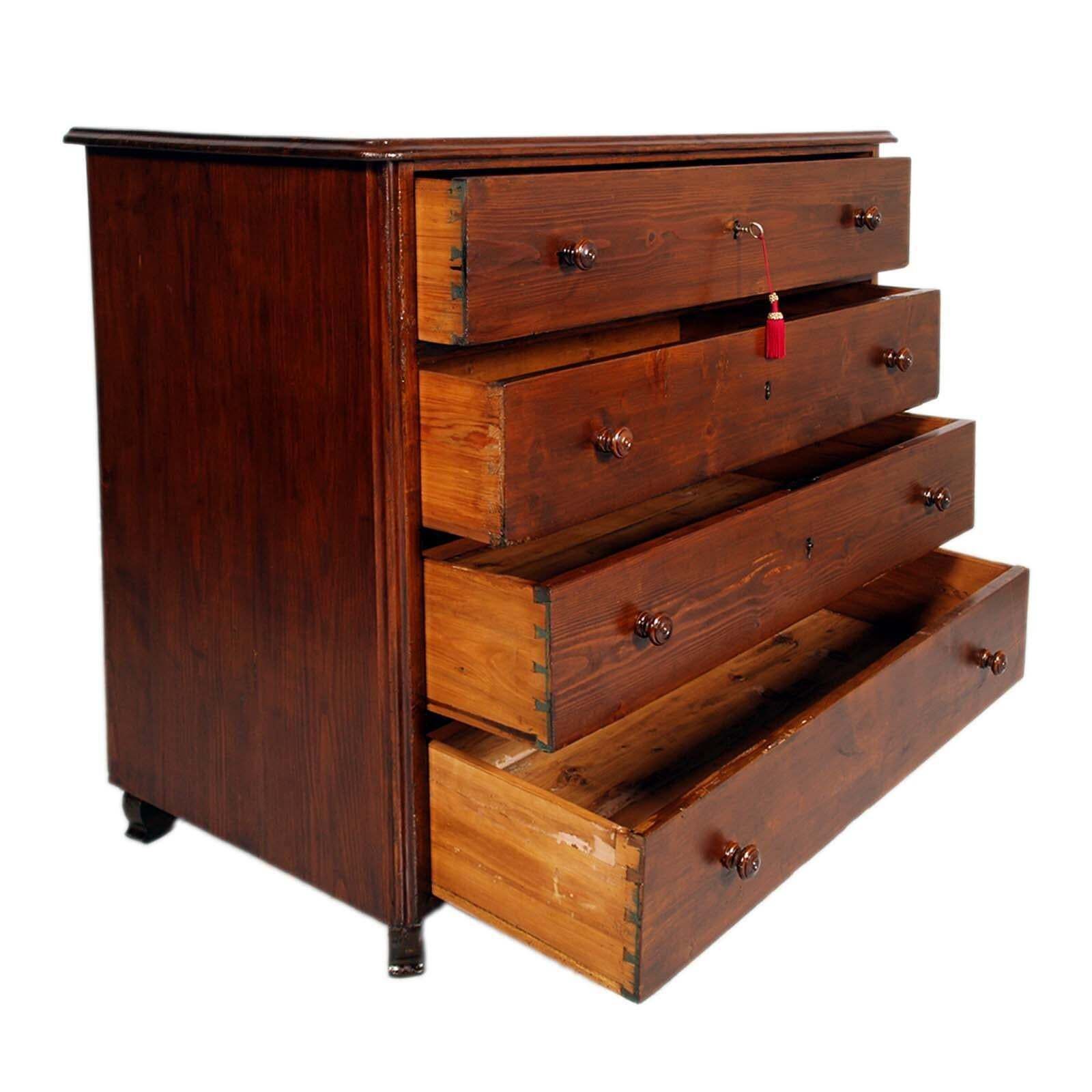 18th Century Original Venetian Country Dresser In Larch, Restored Wax Polished photo Furniture