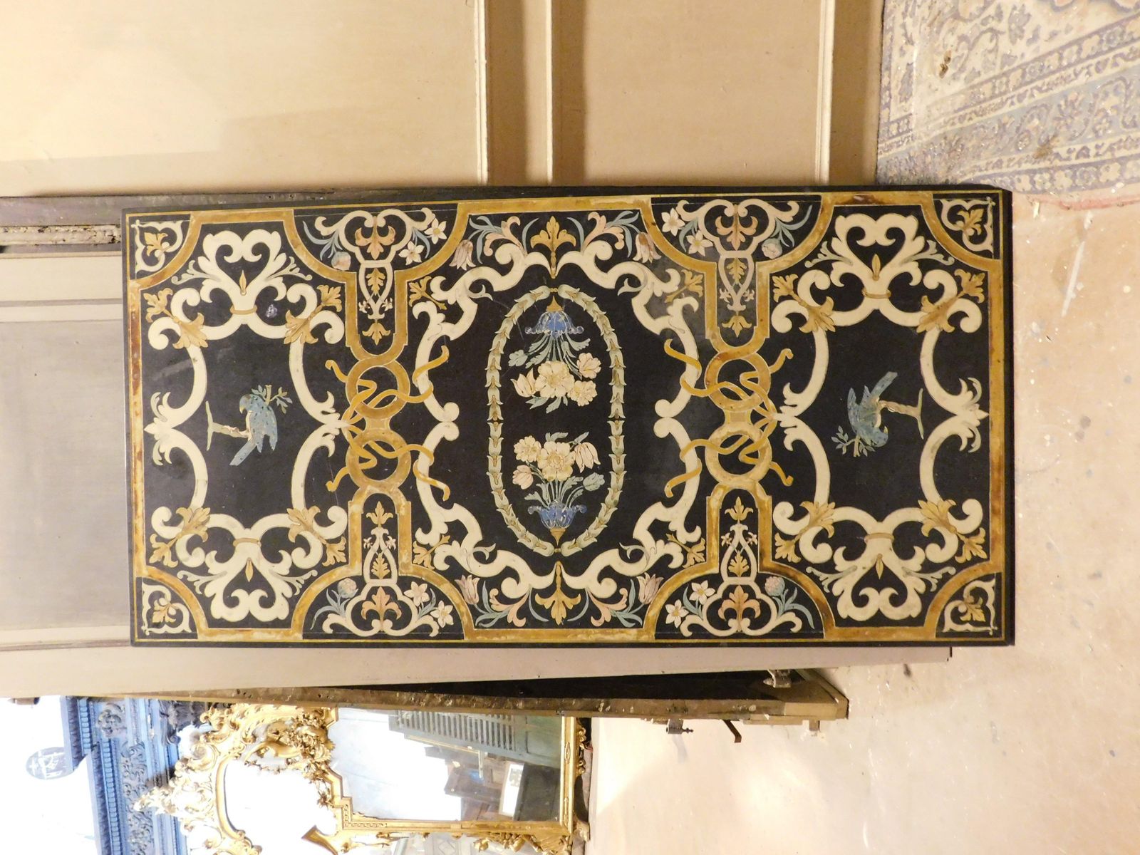Inlaid Panel In Scaiola, Table Top With Rich Inlays, Rome Italy photo furniture