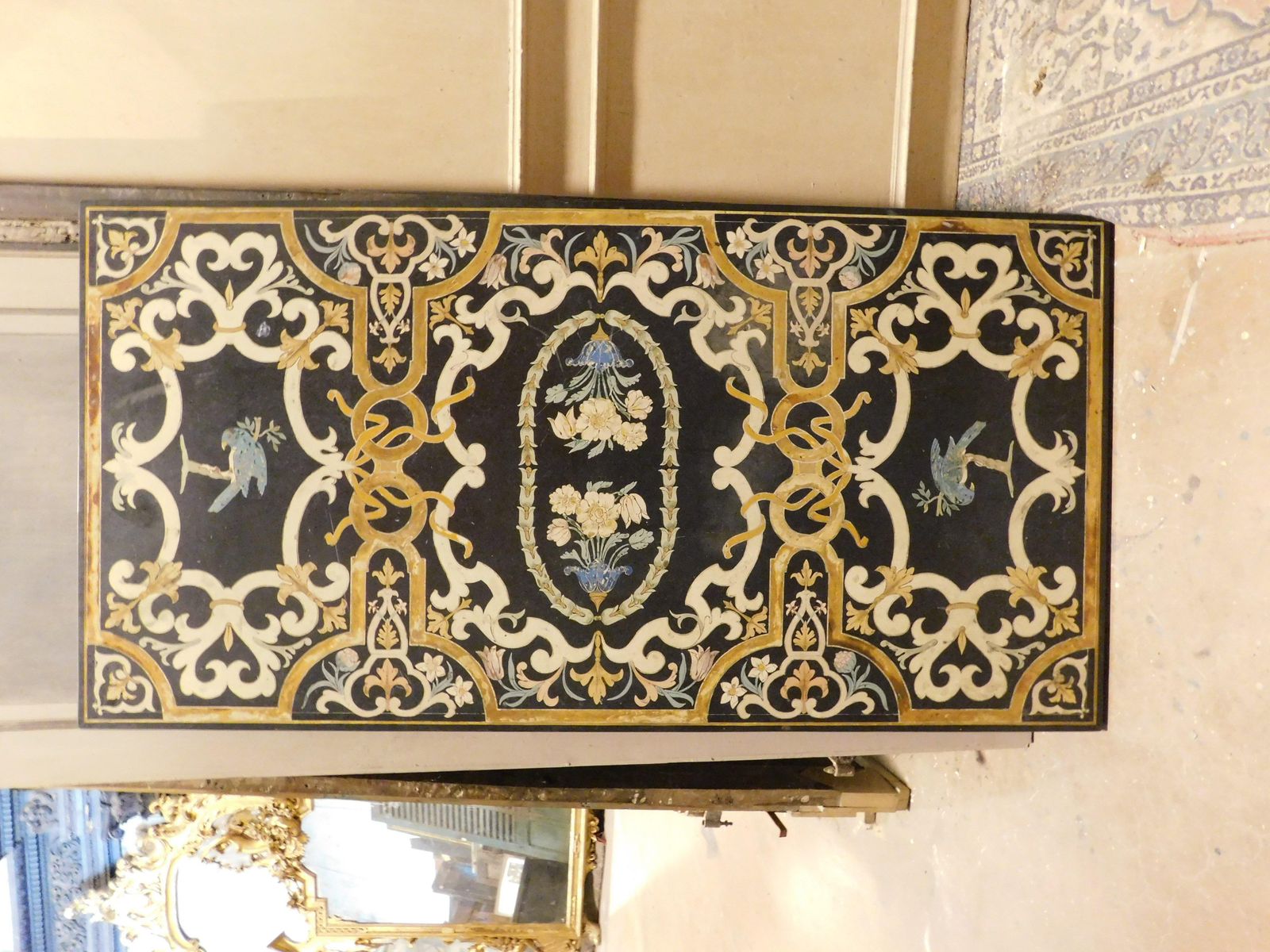 Inlaid Panel In Scaiola, Table Top With Rich Inlays, Rome Italy photo 6194.0