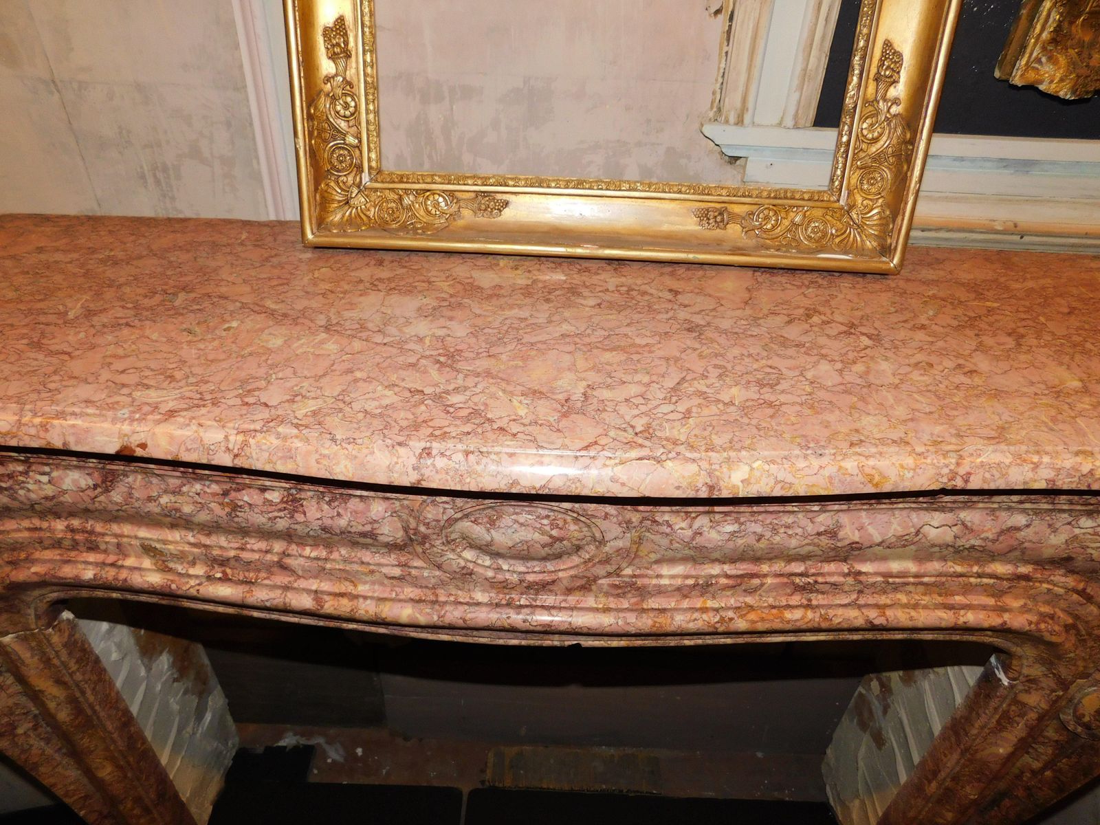Mantle Fireplace Carved In Breccia Pernice Marble, Italy photo 3982.0