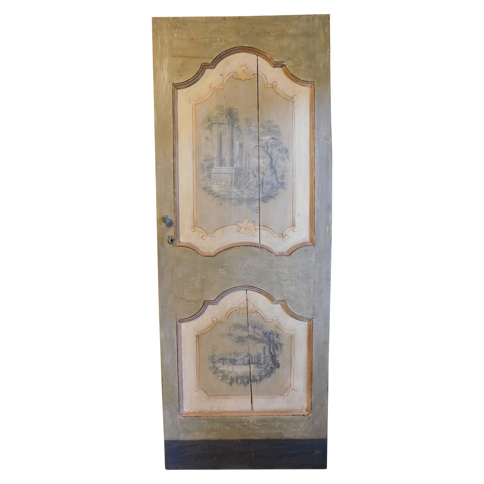Interior Wooden Door Painted With Landscapes, Italy
