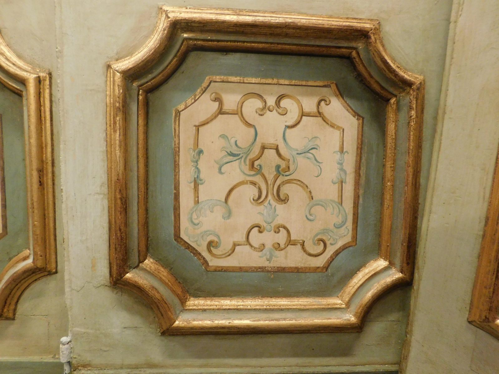 N.2 Double Doors In Richly Painted Wood, Lacquered Back, Italy photo buy