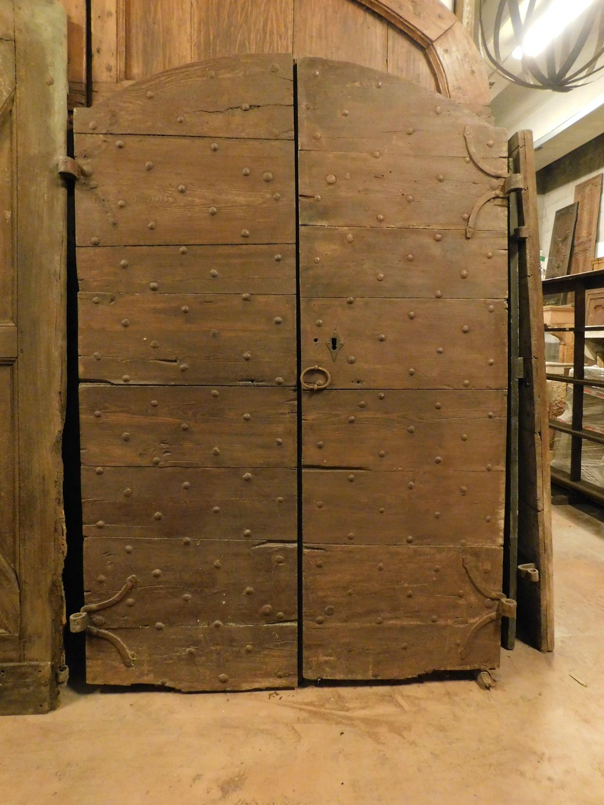 Entrance Door, Main Double Door Rustic, In Chestnut Wood With Nails, Italy photo 3899.0