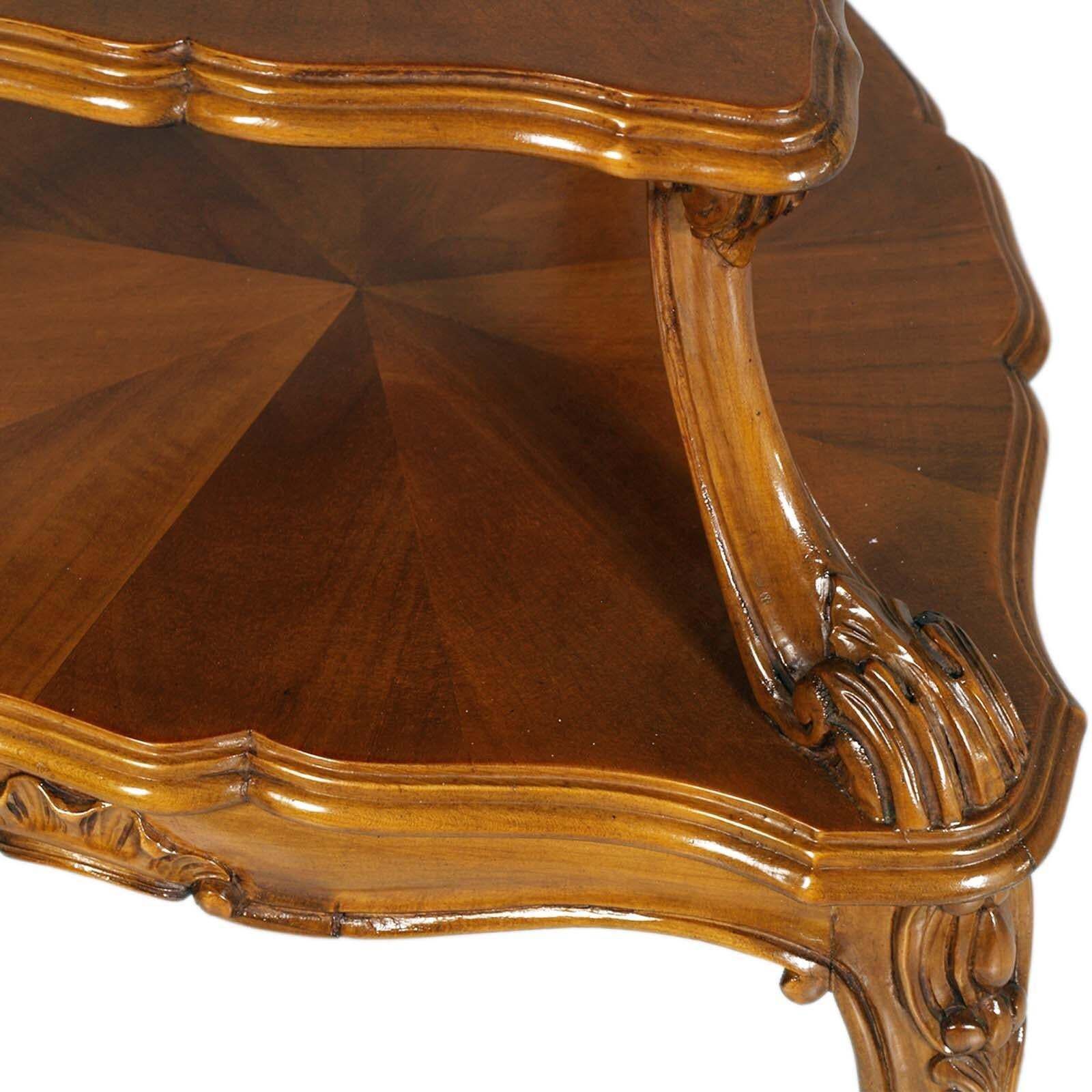 Early 20th Century Two Tiered Baroque Venetian Tripod Dessert Table In Walnut photo Furniture