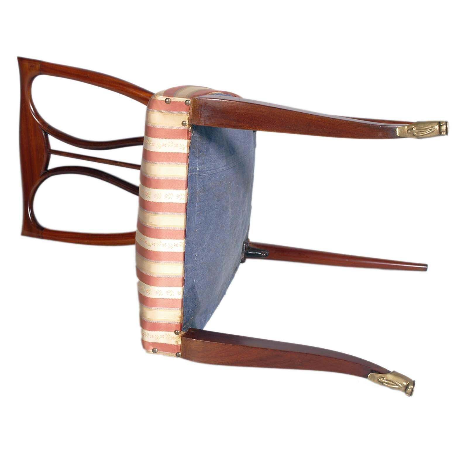 Pair 1940s Side Hall Chairs In Mahogany Melchiorre Bega Attributed, Springs Seat photo vinterior