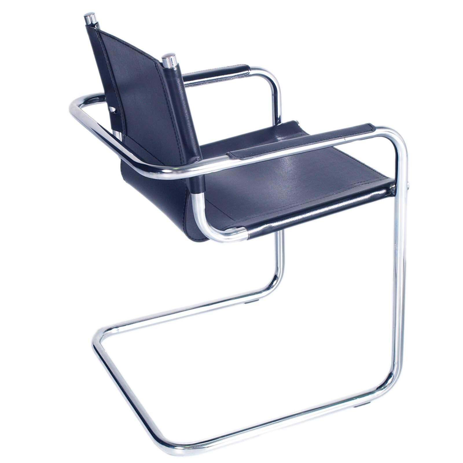 Italy 1960 Cantilever Armchairs Style S34 Mart Stam In Chromed Steel Numbered photo 1935.0