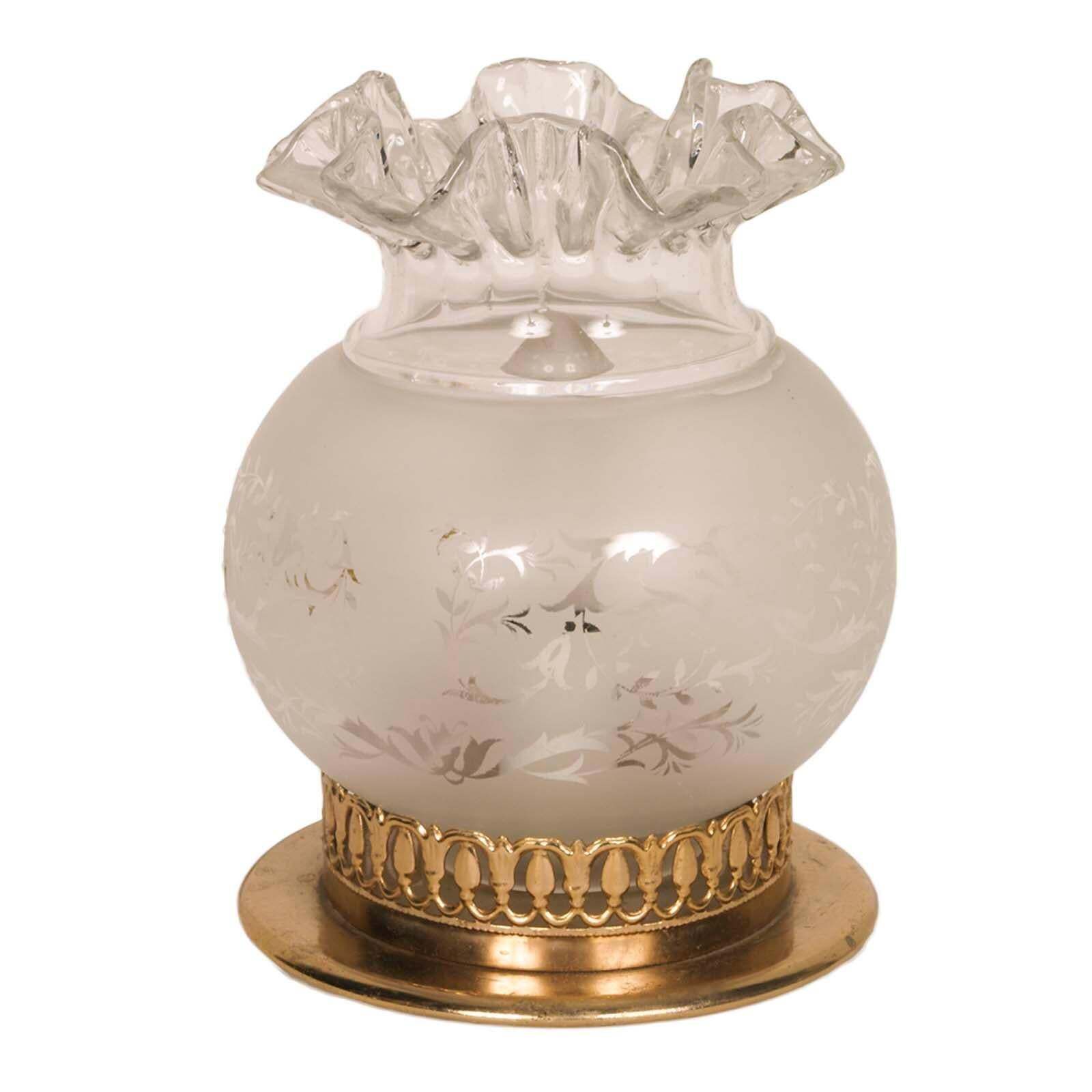 Pair Of Art Nouveau Bedside Table Lamps In Golden Brass & Decorated Murano Glass photo 2743.0