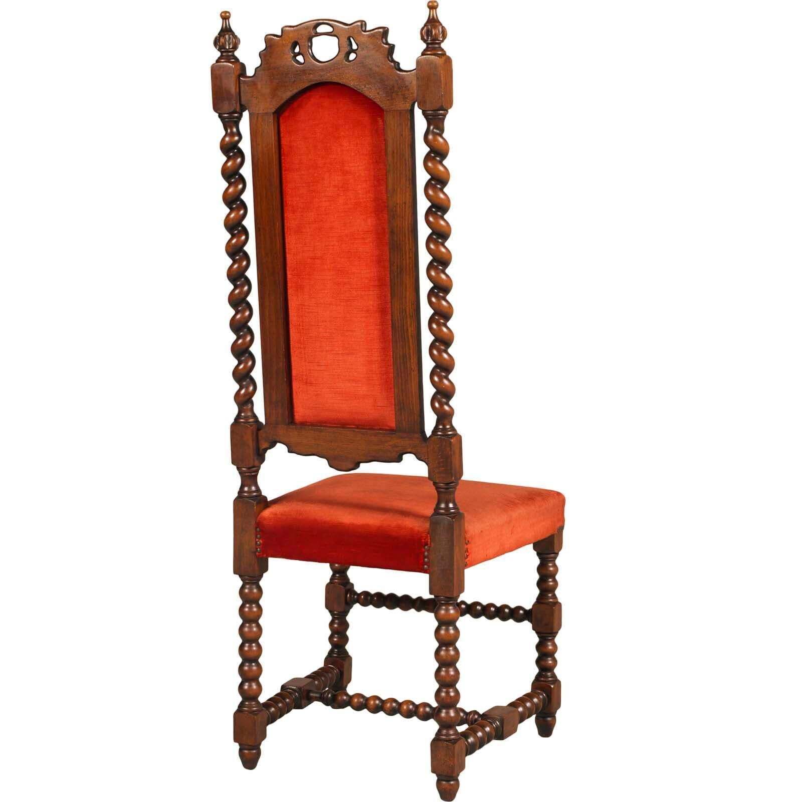 Pairs 19th Century Venetian Hall Chairs By Atelier Cadorin, Walnut , Hand Carved photo Furniture