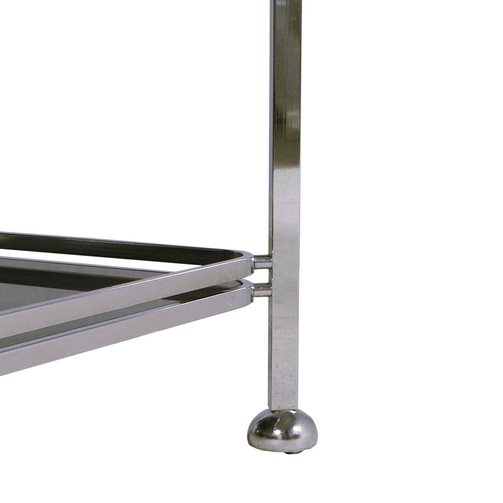 Italy 1970s Chrome Steel And Fumè Glass Trolley Bar Cart, Romeo Rega Attributed photo Furniture