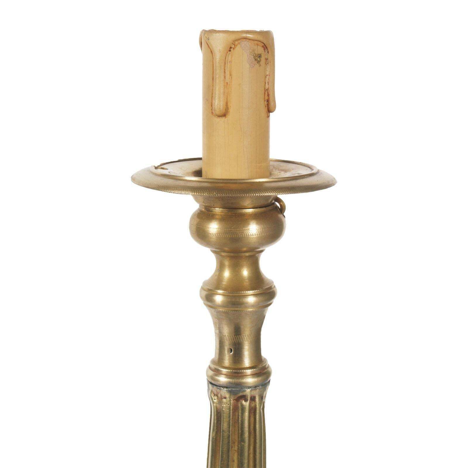 17th Century Antique Original Lampholder Candelabrum In Gilt Bronze photo for sale