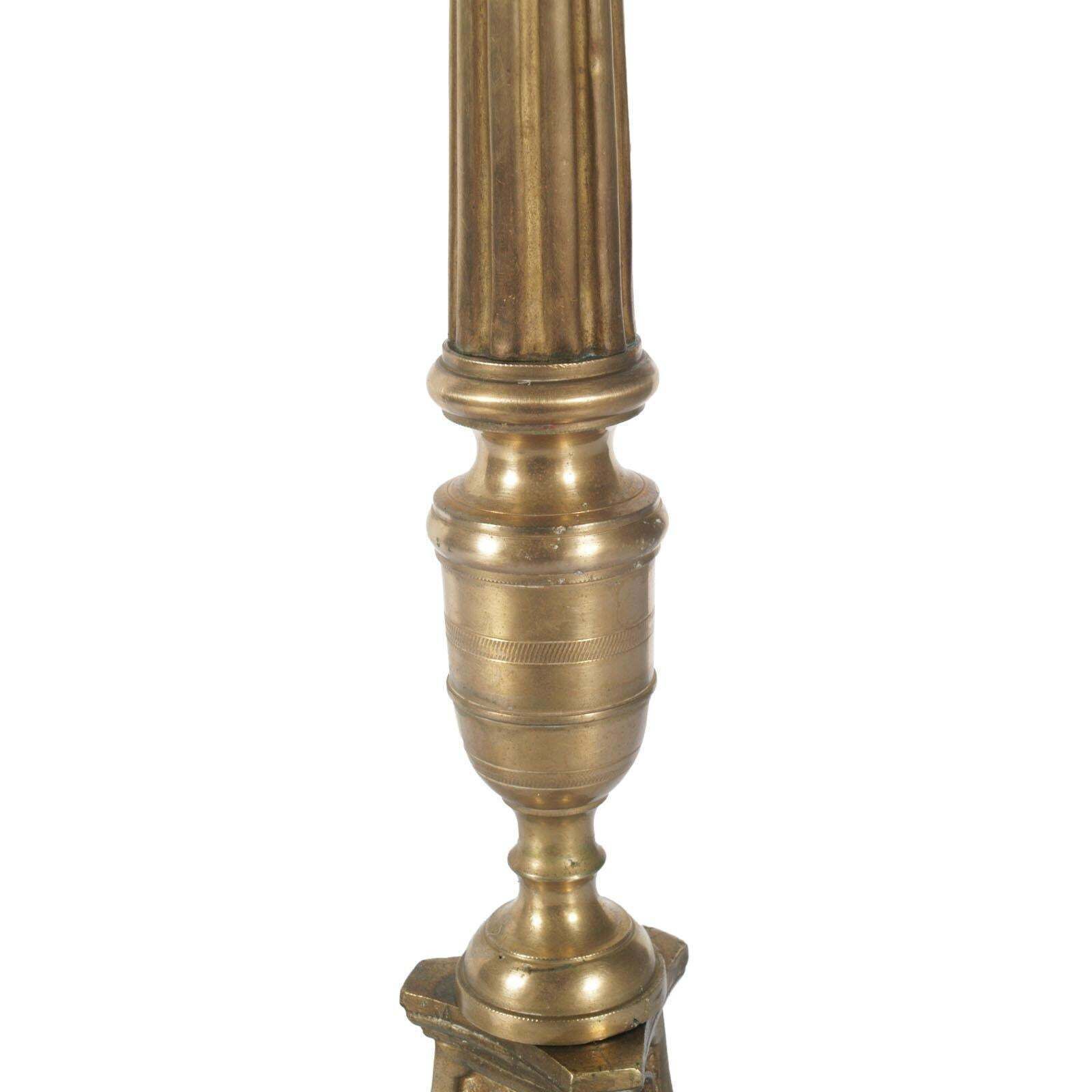 17th Century Antique Original Lampholder Candelabrum In Gilt Bronze photo Home Decor