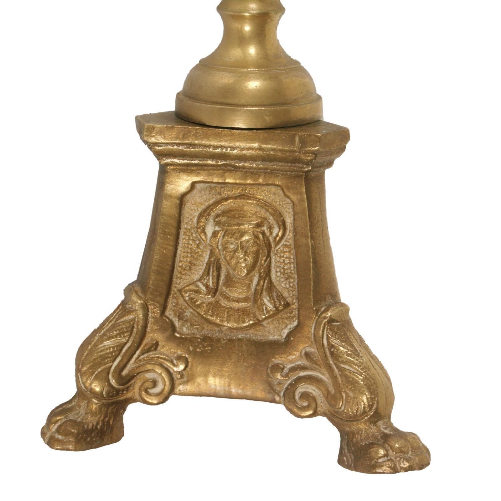 17th Century Antique Original Lampholder Candelabrum In Gilt Bronze photo buy