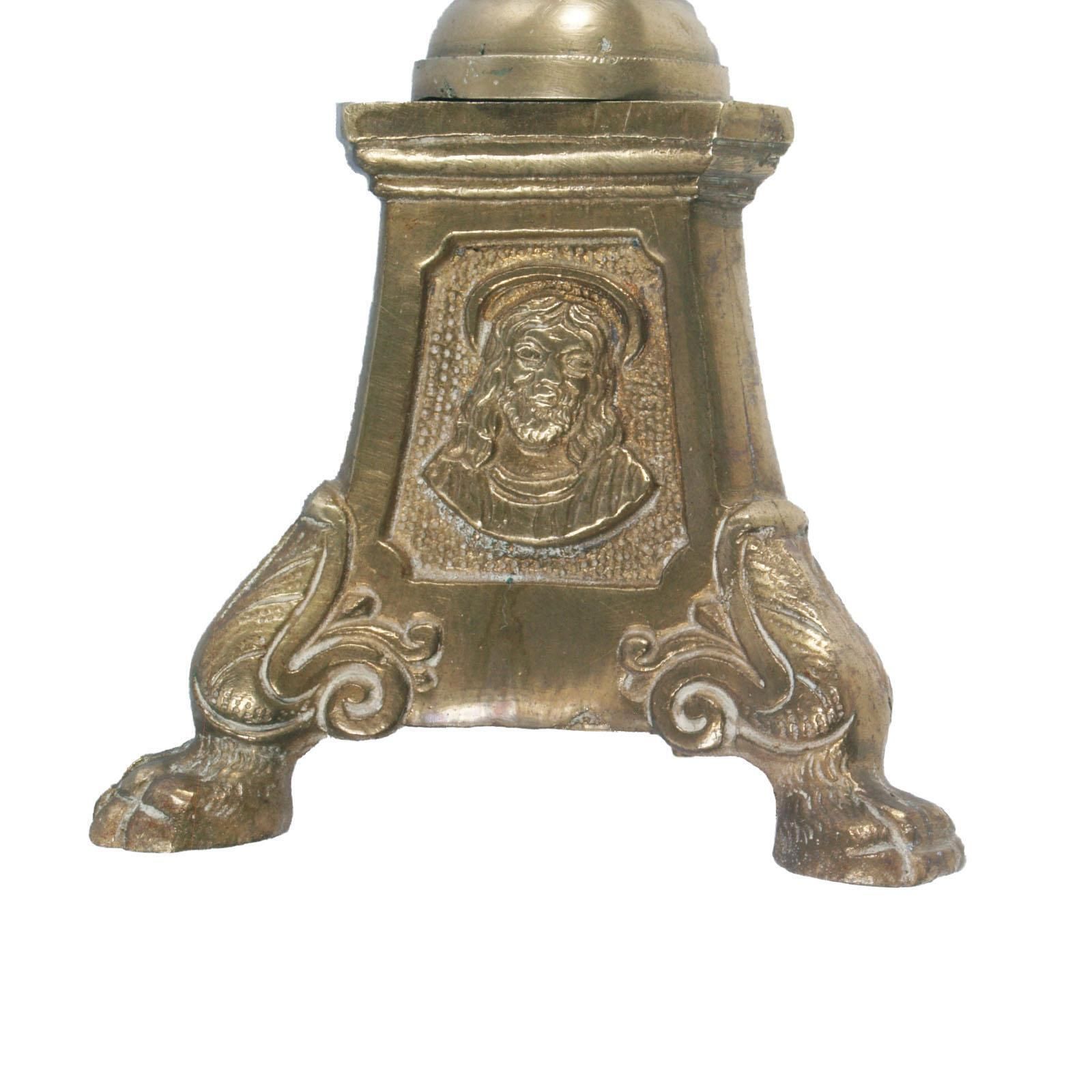 17th Century Antique Original Lampholder Candelabrum In Gilt Bronze photo vintage