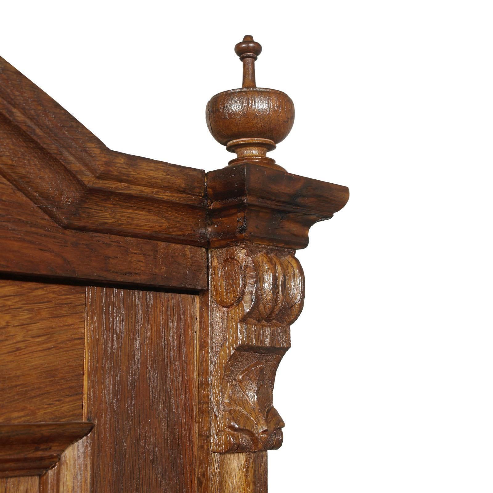 19th Century From Vienna Neoclassic Wardrobe Closet In Massive Oak Wax Polished photo 5925.0