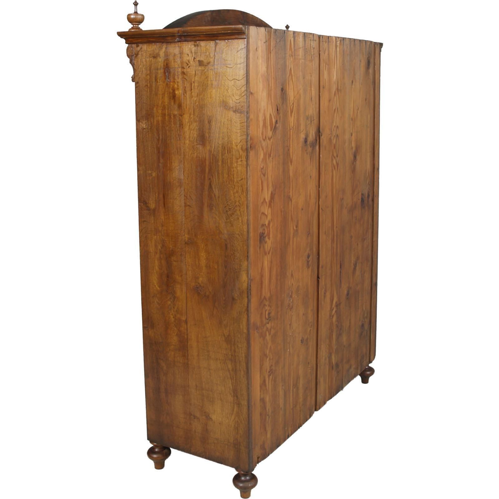 photo vinterior 19th Century From Vienna Neoclassic Wardrobe Closet In Massive Oak Wax Polished