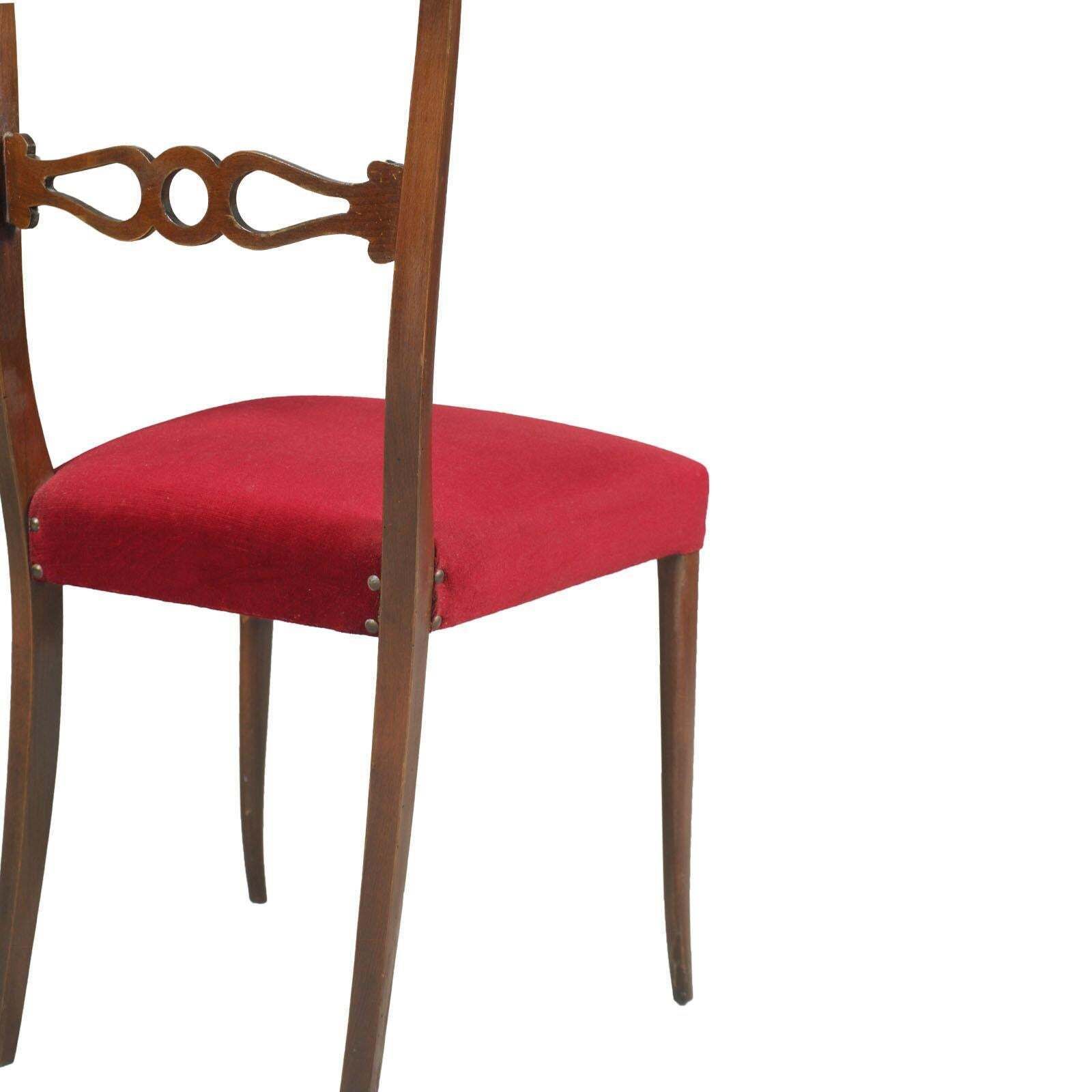 photo furniture Pair Of The 1950s Lacquered Walnut Side Chairs Melchiorre Bega Attributed
