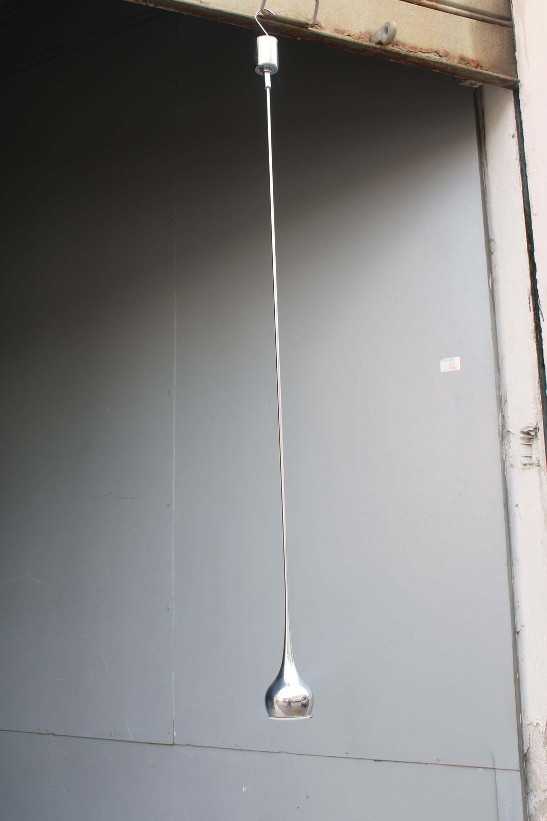 Esperia Italia 1970 Chrome Metal Minimalist Pendant Chandelier photo furniture