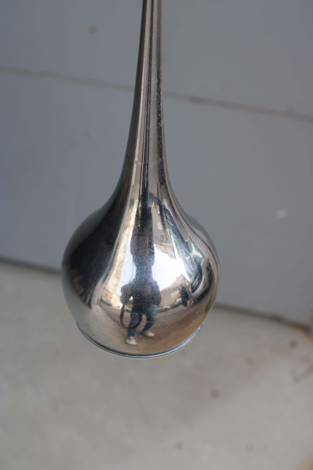 Esperia Italia 1970 Chrome Metal Minimalist Pendant Chandelier photo vintage