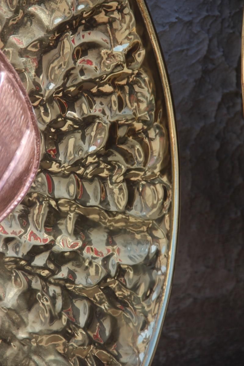 photo buy Large Wall Lamps In Martellato Brass And Copper Italy 1970s Crespi Style