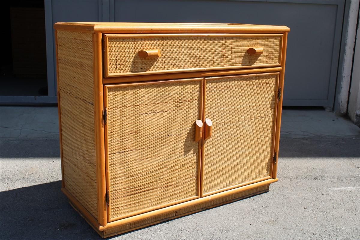 Cabinet  Buffet Made Entirely By Hand In The 1950s In Italy Bamboo Drawers photo for sale