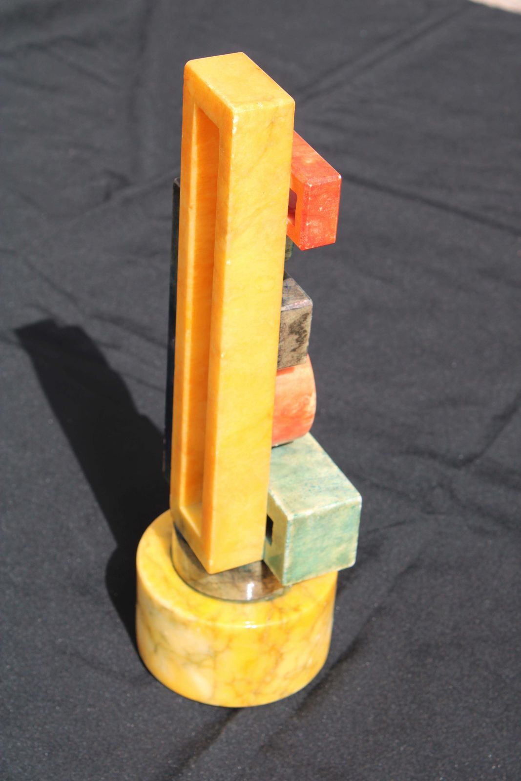 Colored Marble Sculpture Abstract Italy 1960s Geometric Figures photo buy