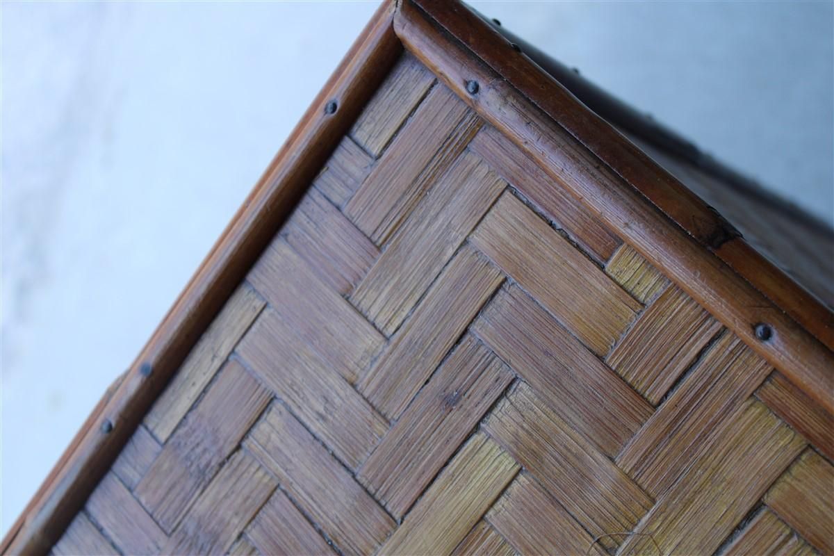 2655.0 Midcentury Chest Of Drawers In Bamboo Brass Italian 1950s photo