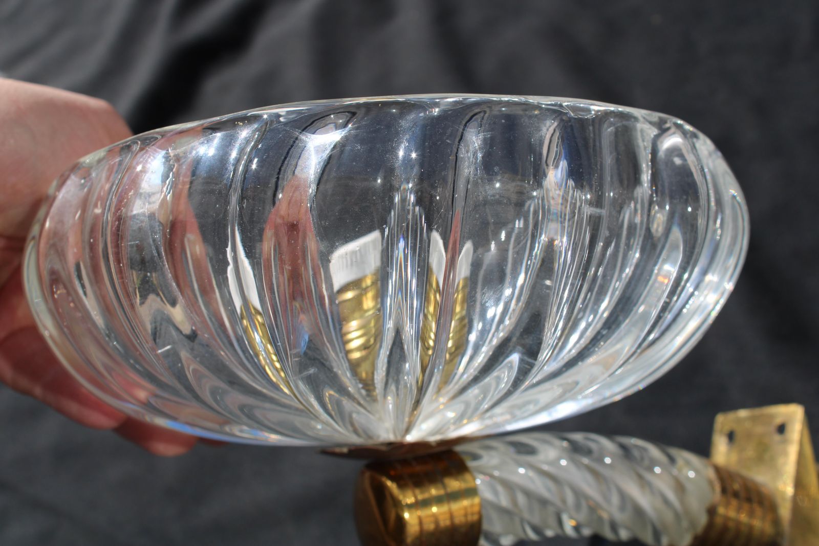 photo furniture Pair Of Barovier 1940 Murano Wall Lamps Brass Parts