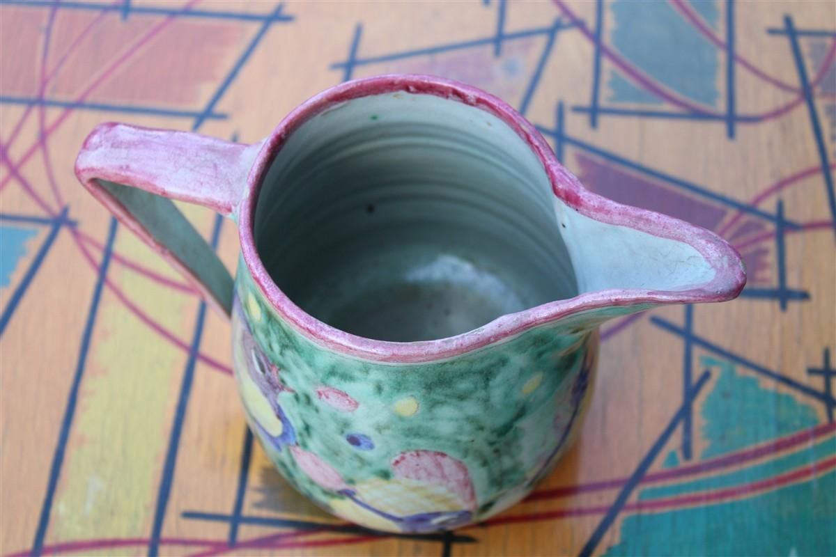 Pitcher 1950 Avallone Vietri With Decorations Typical Of The Period Made In Italy photo 311.0