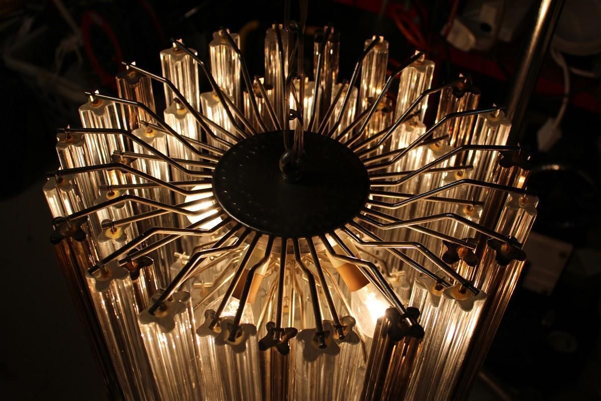 photo buy Venini Quadrifogio Italia 1970s Round Chandelier Chromed Metal Structure
