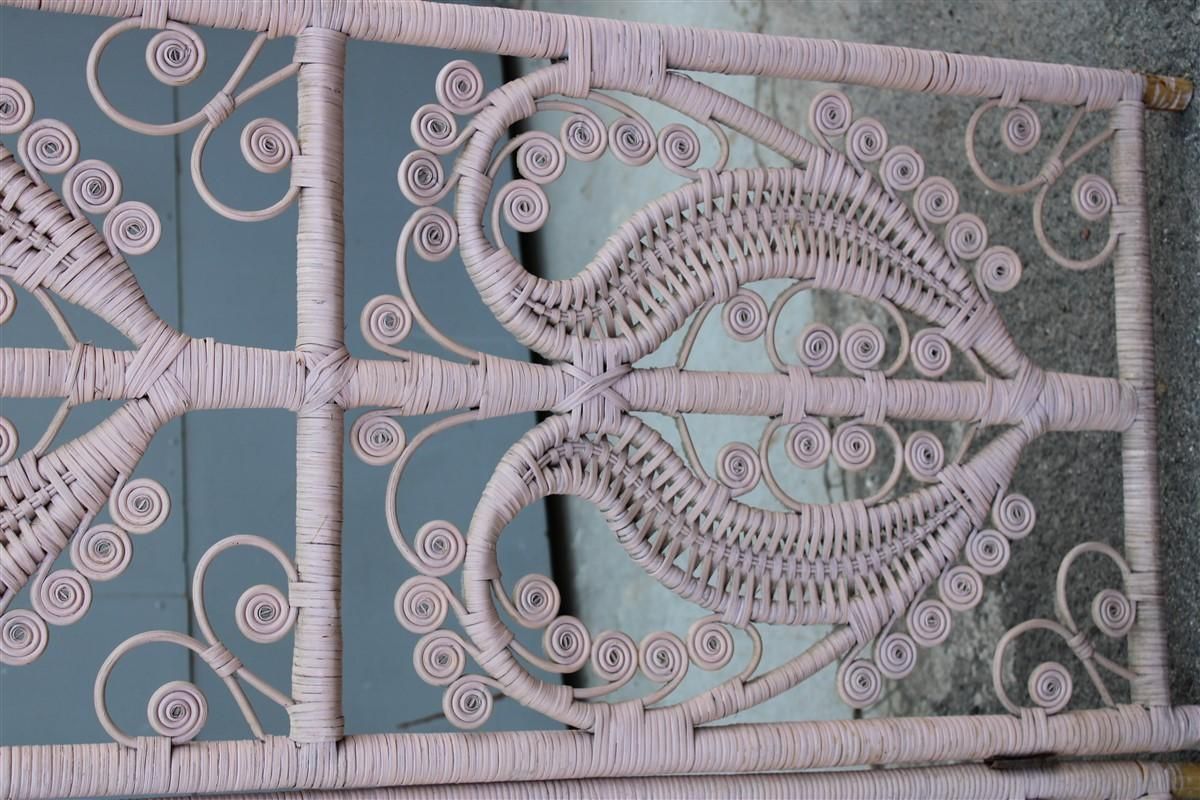 photo furniture Hand Woven Bamboo Screen Partition Italian 1960s Pink