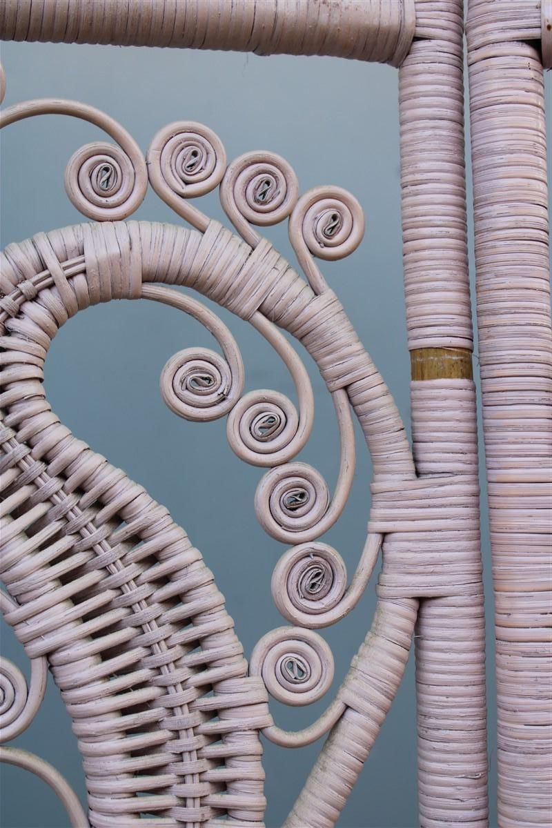 2655.0 Hand Woven Bamboo Screen Partition Italian 1960s Pink photo