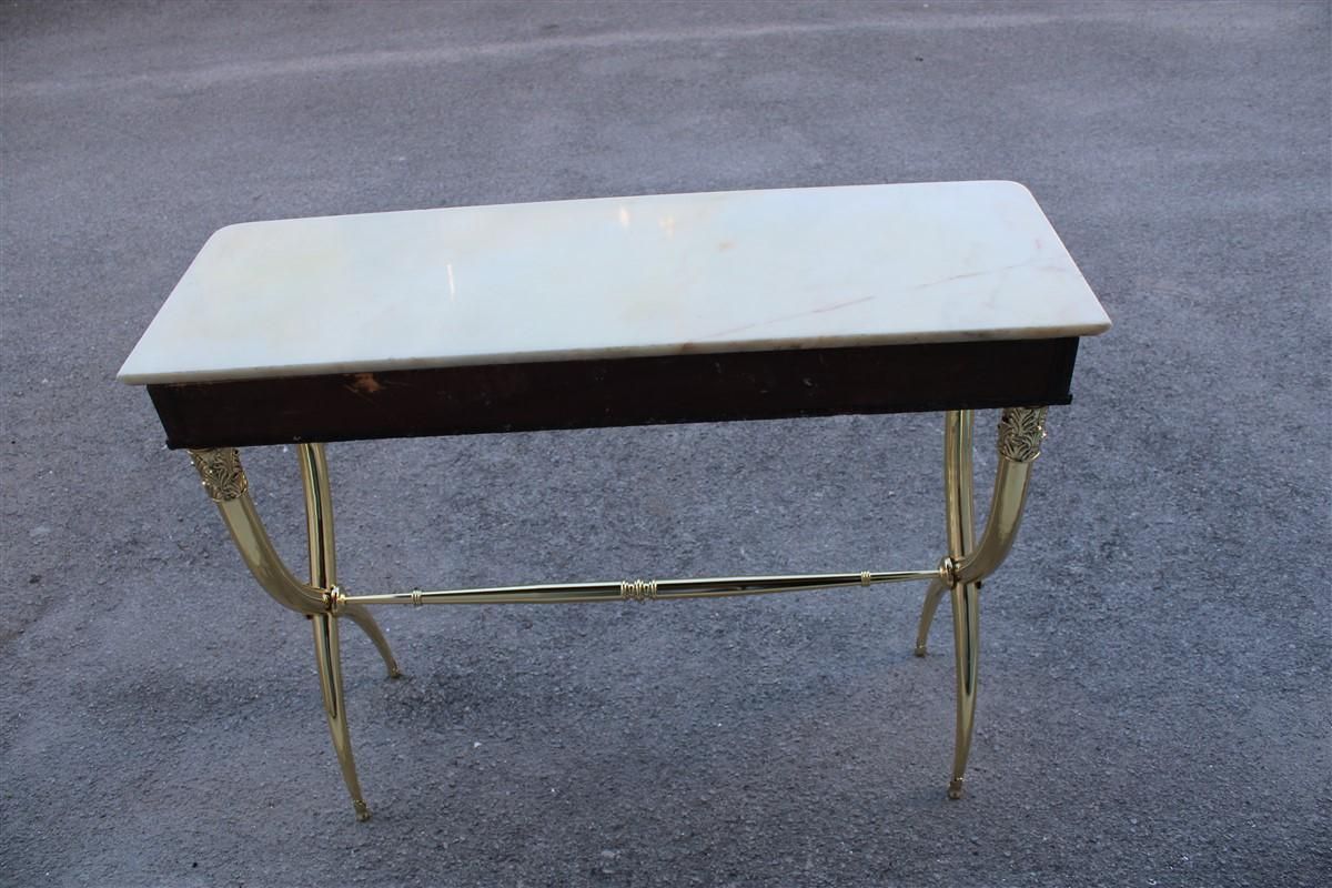 photo for sale Console Neoclassical Style Paolo Buffa Design 1950 Italy Brass Marble Wood