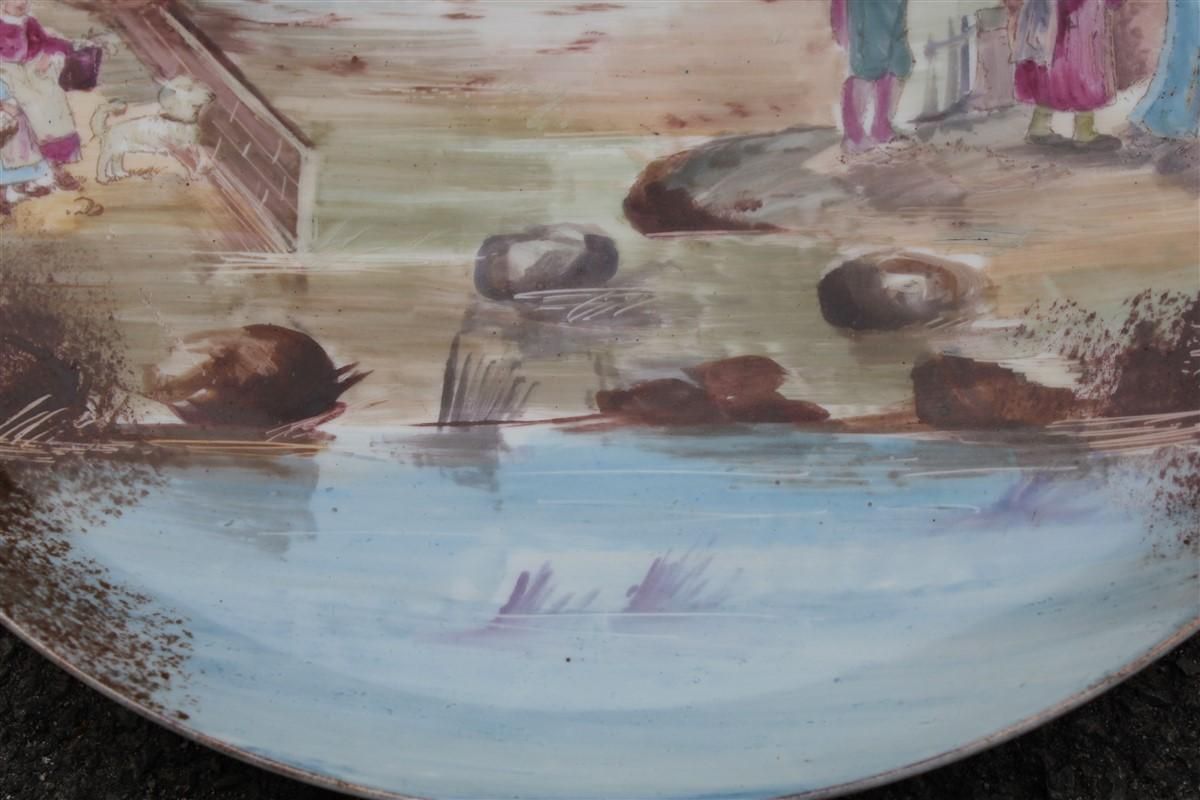 Plate Decorated And Hand Painted 1930 With Children And Countryside Porcelain photo 780.0