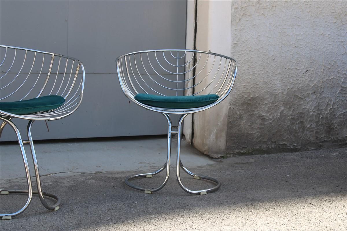 Chairs Model Marika Giorgio Rinaldi For Rima Italian Design 1970 Green Crhome photo Furniture
