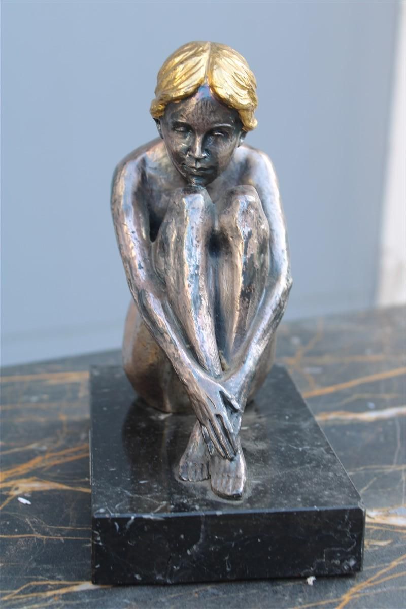 Sculpture Of Womanin Silver Foil And Gold Italy 1970s Guido Mariani photo 831.0