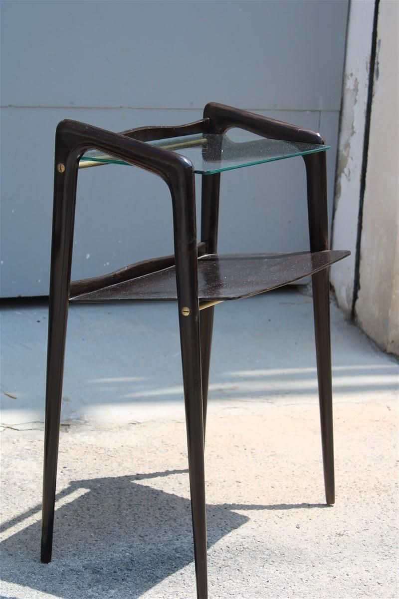 Small Bedside Tables  Shelves Style Ico Parisi For Debaggis 1950s Brass photo vintage