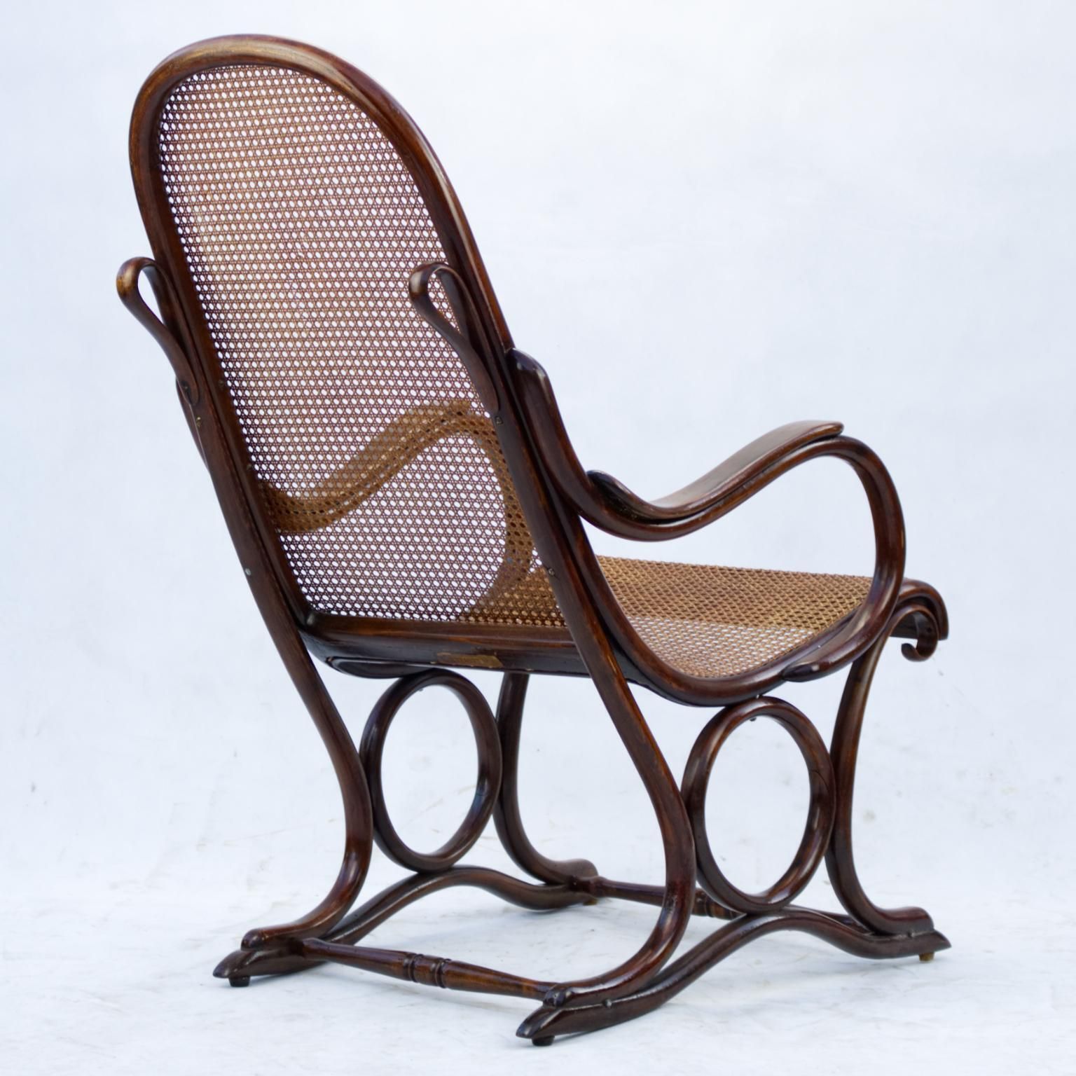 3442.0 Bentwood Cane Salonfauteuil Easy Chair Thonet No. 1, Circa 1890 photo